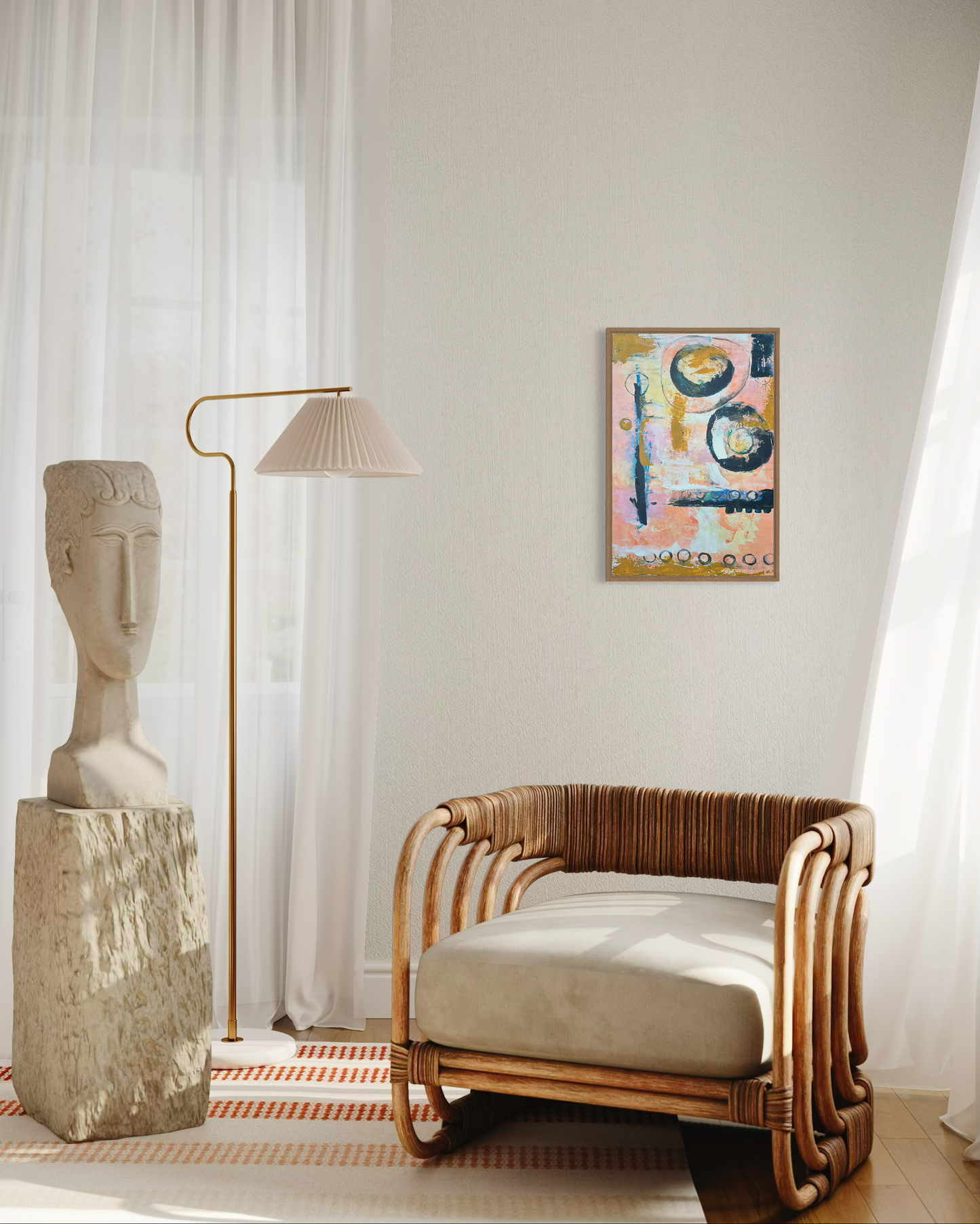 Cuadro Anillos Azul y Rosa