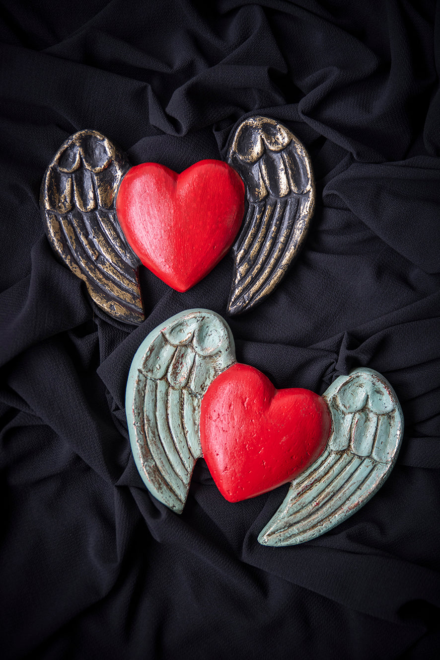 Adorno de corazón Fortuna Rojo Celeste (26*18)