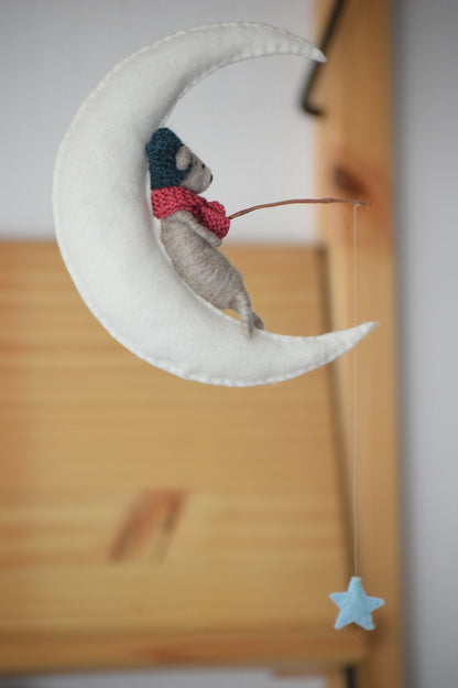 Móvil Oso Luna Gris Claro S