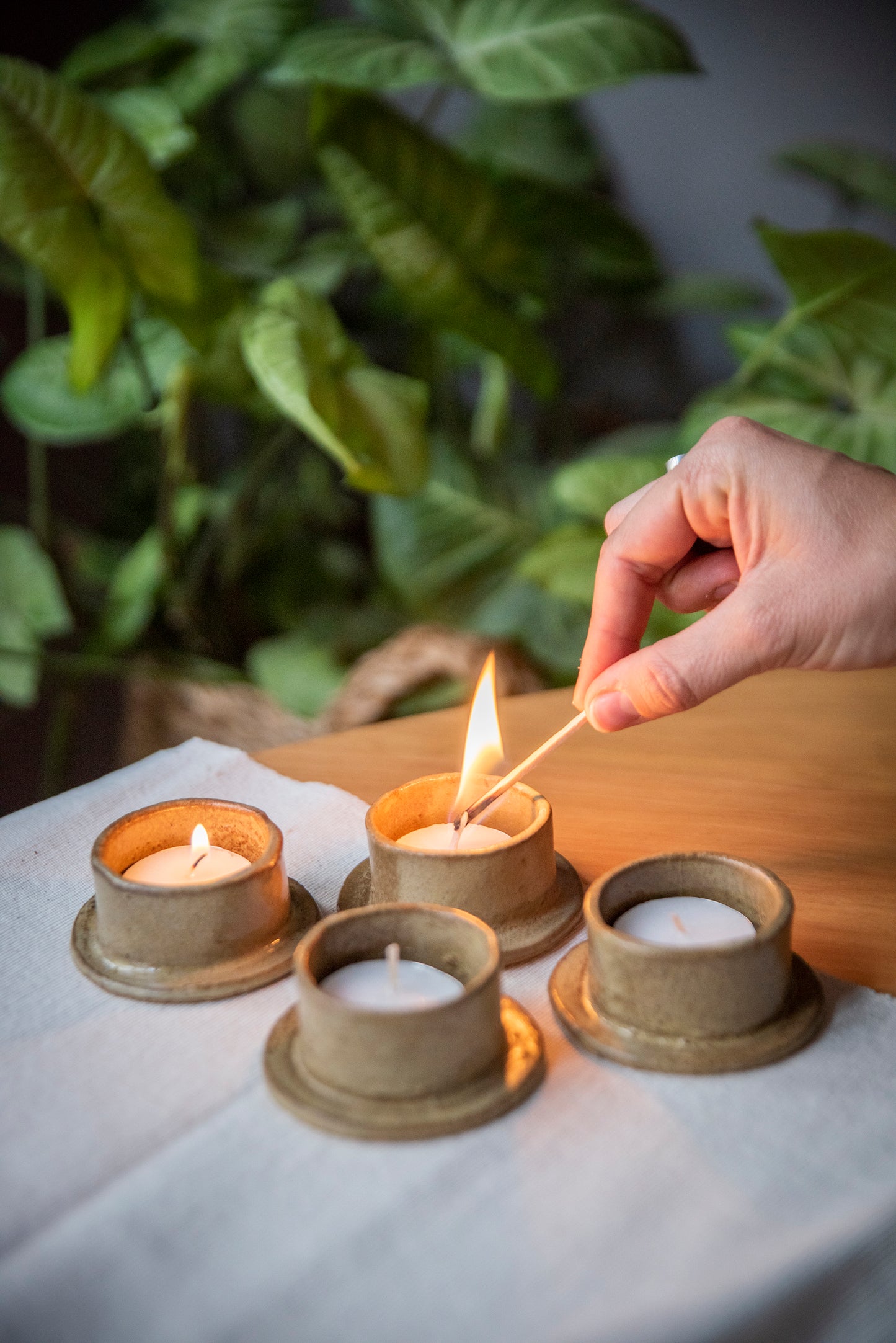 Pack 4 portavelas para mesa