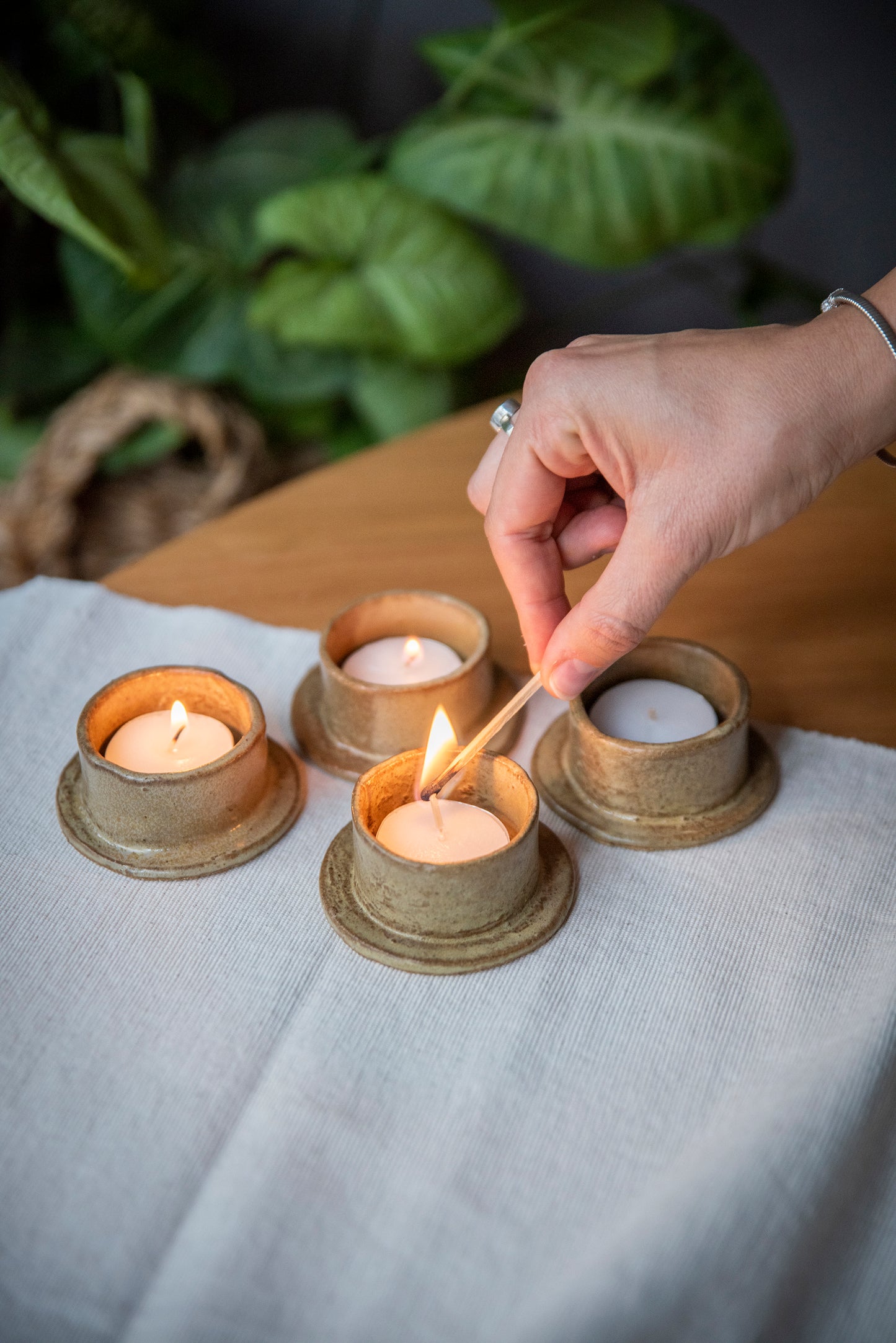 Pack 4 portavelas para mesa