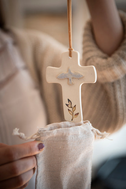 Cruces de cerámica + bolsita
