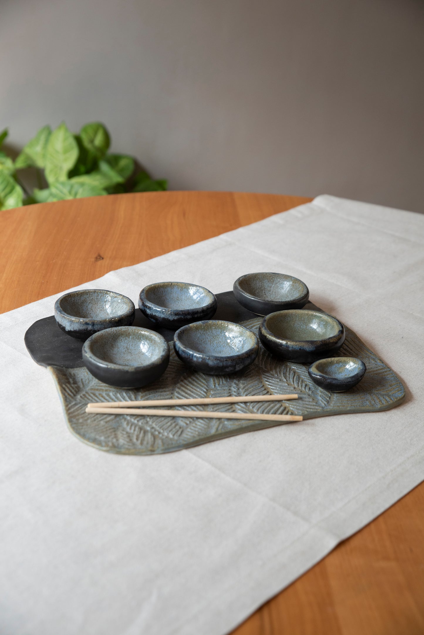Juego sushi cerámica gres 6 personas