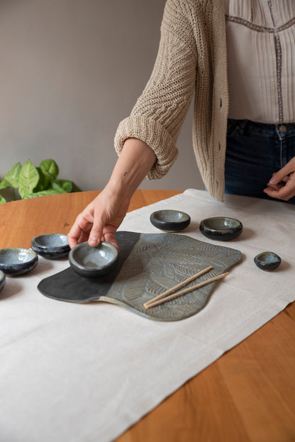 Juego sushi cerámica gres 6 personas