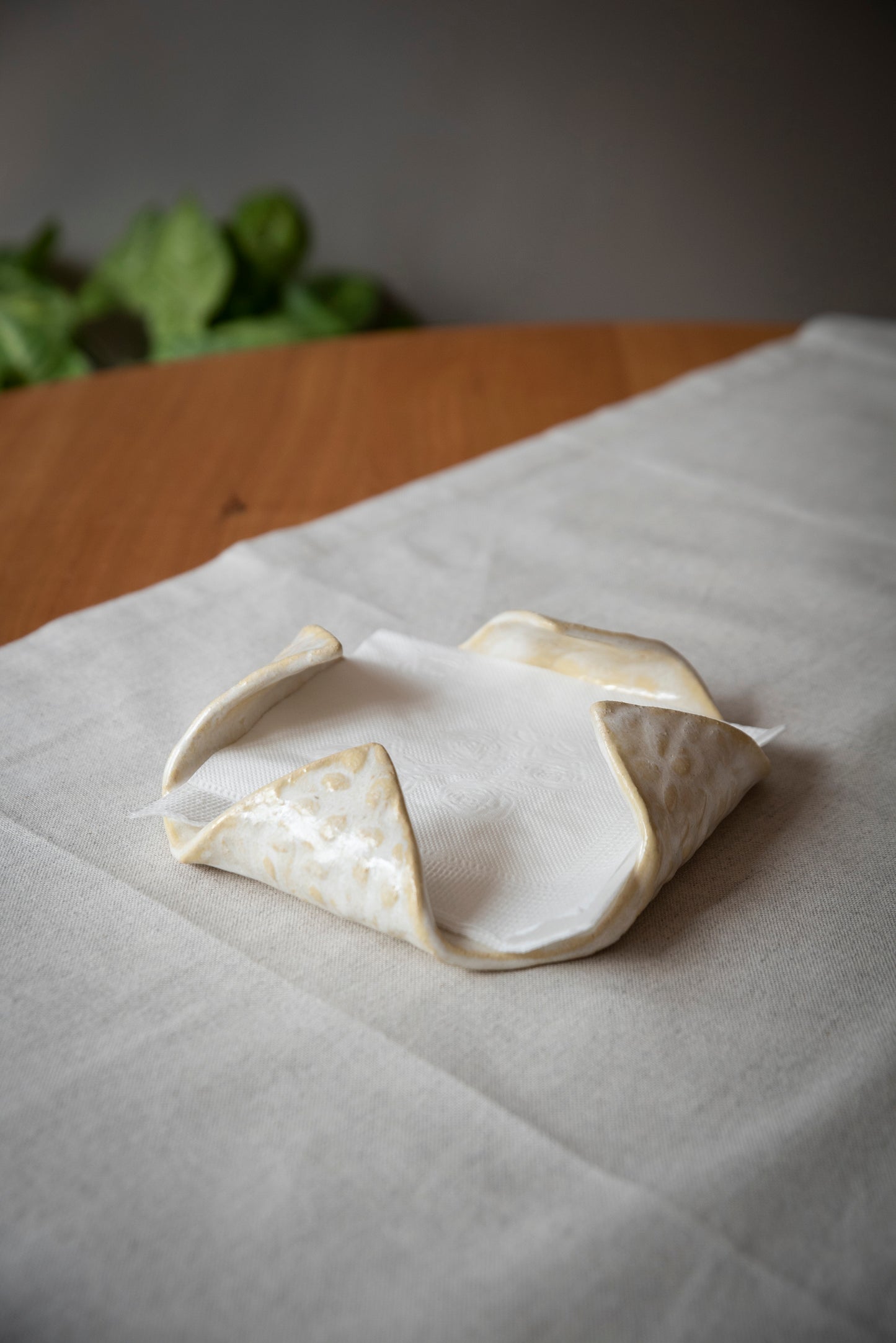 Servilletero cerámica gres