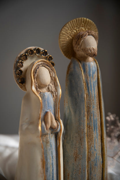 Pesebre de cerámica Flores Azules