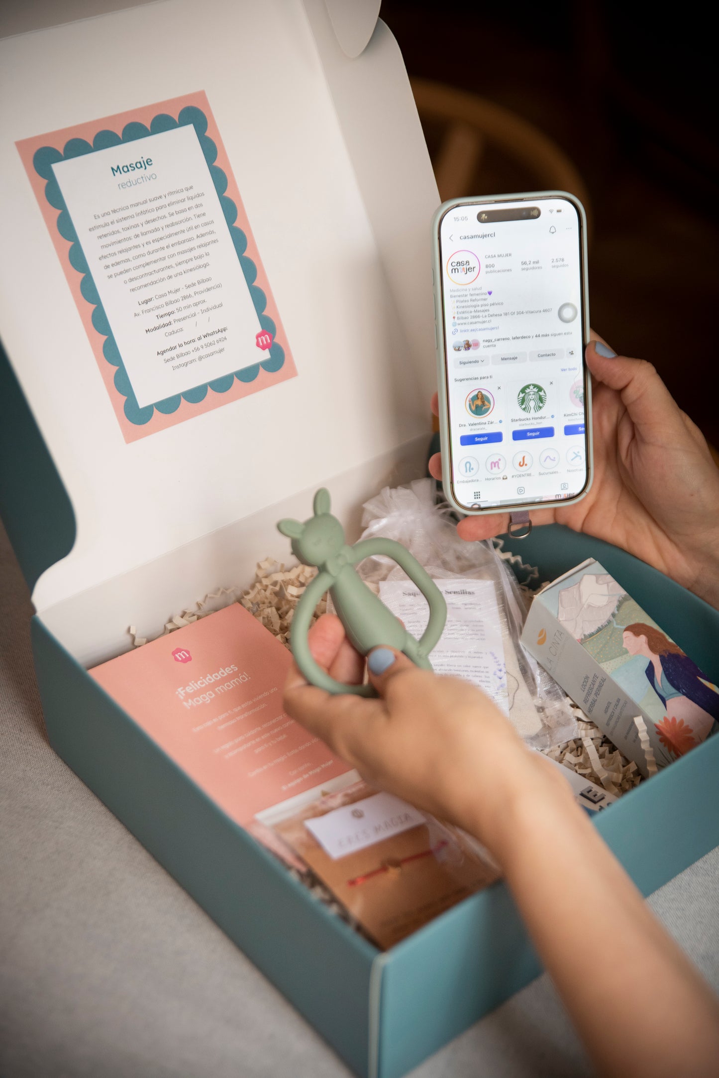 Caja Futura mamá con masaje reductivo en Casa mujer